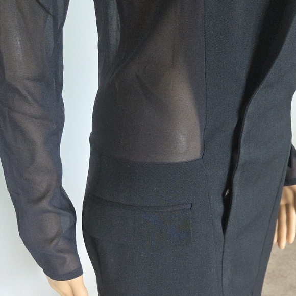 Barbara Bui Black Sheer Sleeve/Back Suit Dress - Picture 6 of 12